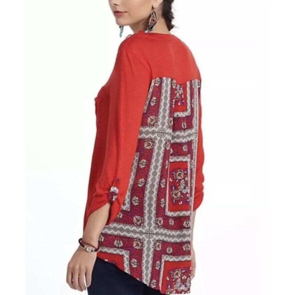 Porridge Anthropologie Backstory Tee Top Shirt Red